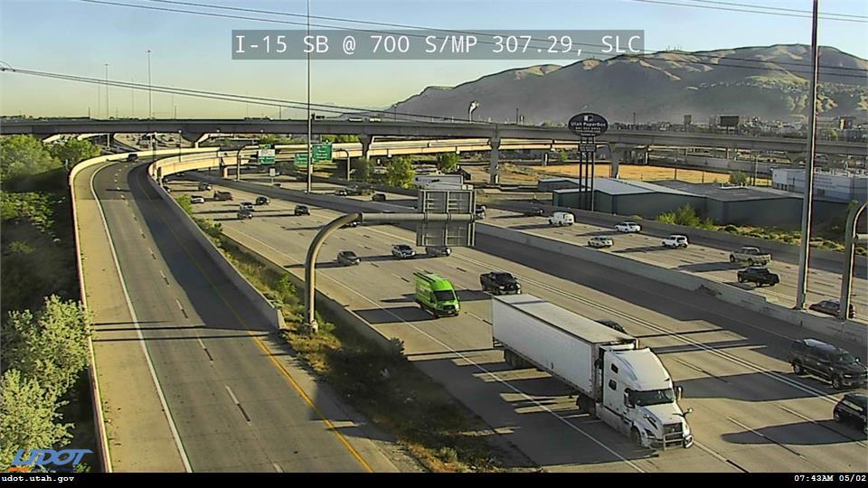 Traffic Cam I-15 SB @ 700 S MP 307.29 SLC