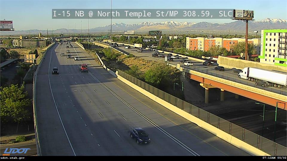 Traffic Cam I-15 NB @ North Temple St MP 308.59 SLC