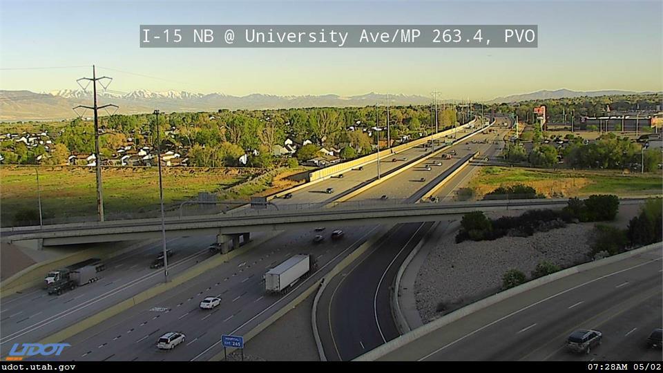 Traffic Cam I-15 NB @ University Ave US 189 1860 S MP 263.4 PVO