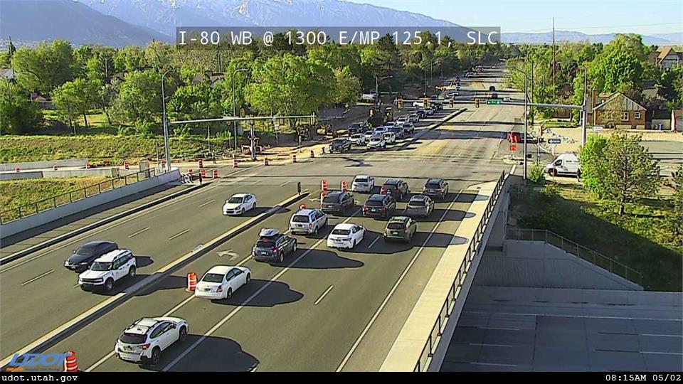 Traffic Cam I-80 WB @ 1300 E MP 125.1 SLC