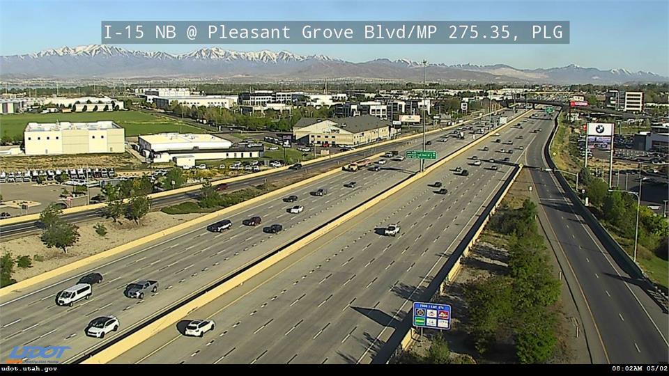 Traffic Cam I-15 NB @ Pleasant Grove Blvd MP 275.35 PLG