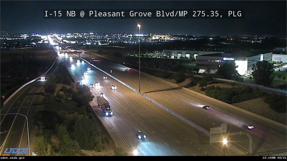 Traffic Cam I-15 NB @ Pleasant Grove Blvd MP 275.35 PLG