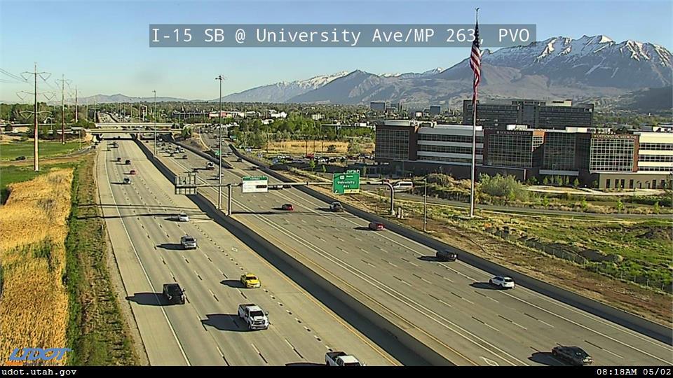 Traffic Cam I-15 SB @ University Ave 2260 S MP 263 PVO