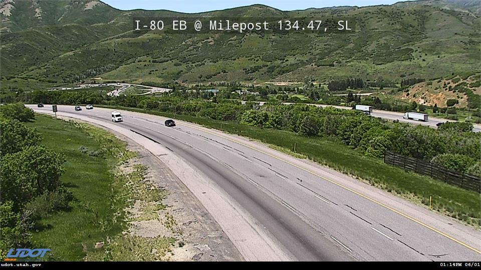 Traffic Cam I-80 Parleys Canyon EB @ Milepost 134.47 SL