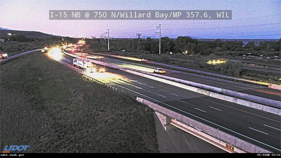 Traffic Cam I-15 NB @ 750 N Willard Bay SR 315 MP 357.6 WIL