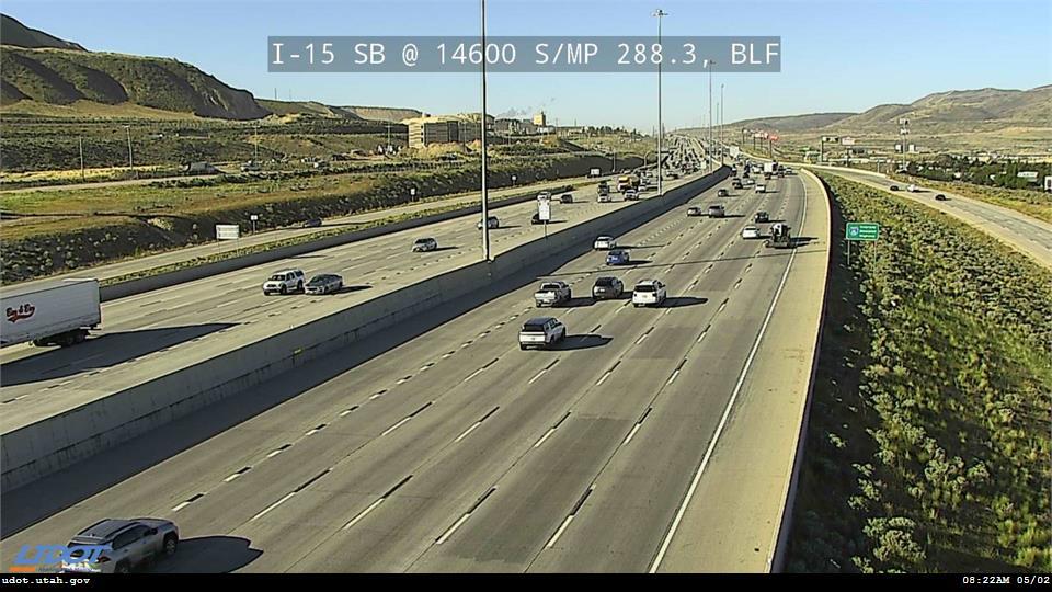 Traffic Cam I-15 SB @ 14600 S Highland Dr SR 140 MP 288.3 BLF