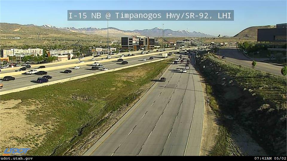 Traffic Cam I-15 NB @ Highland Alpine Exit SR 92 Timpanogos Hwy Club House Dr MP 284 LHI