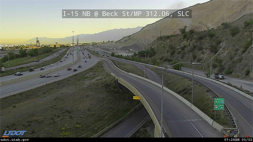 Traffic Cam I-15 NB @ Beck St US 89 MP 312.06 SLC