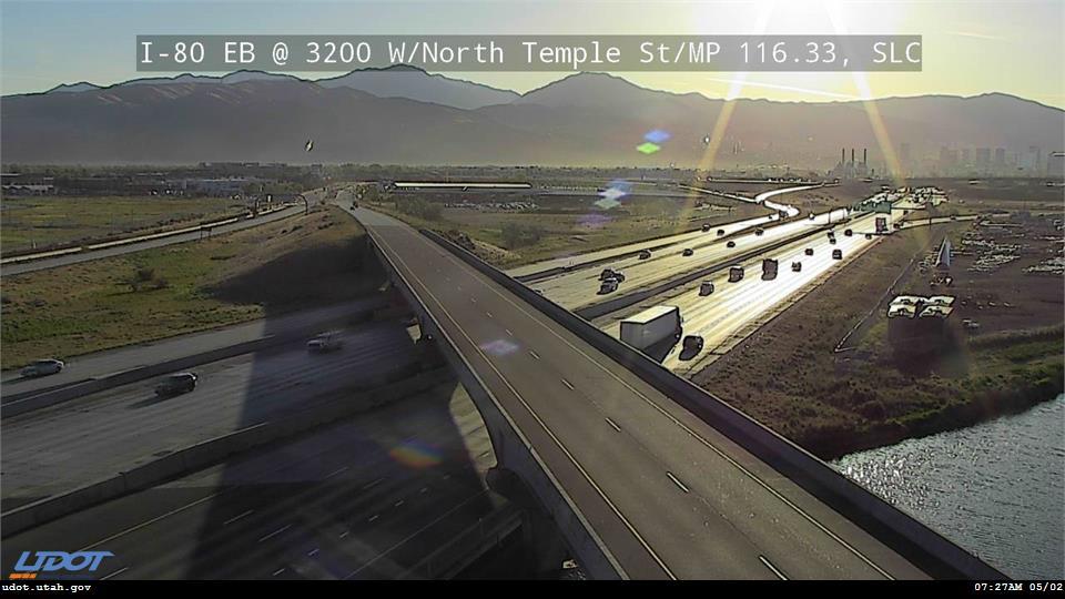 Traffic Cam I-80 EB @ 3200 W North Temple St MP 116.33 SLC