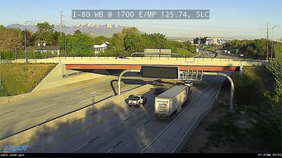 Traffic Cam I-80 WB @ 1700 E MP 125.69 SLC