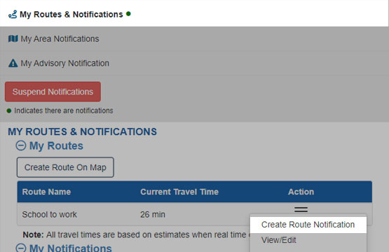 Creating an Alert for your Route