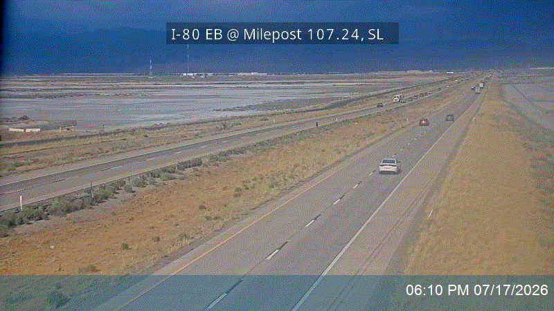 I-80 EB @ Milepost 107.24, SL traffic camera, Salt Lake County