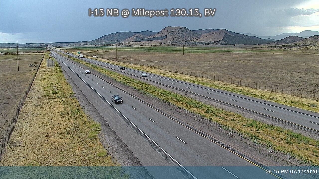 I-15 NB @ Milepost 130.15, BV traffic camera, Beaver County