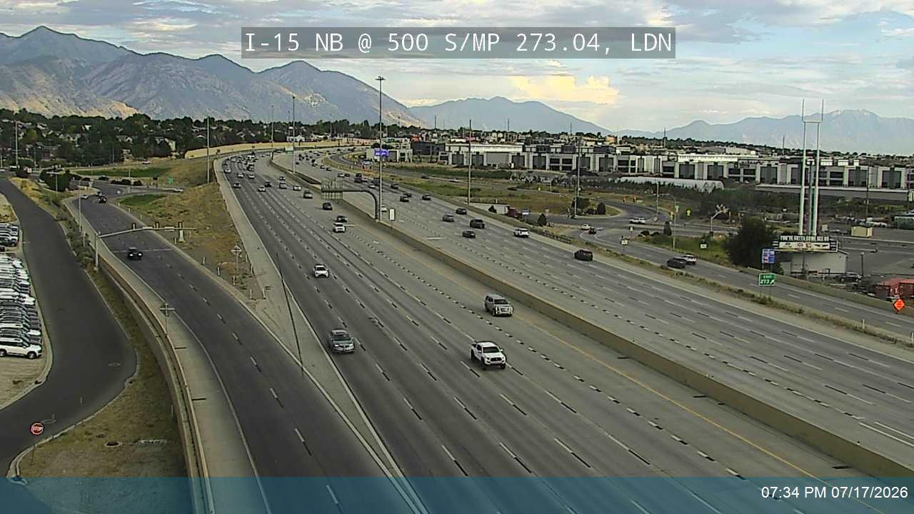 I-15 traffic camera, view north, Lindon