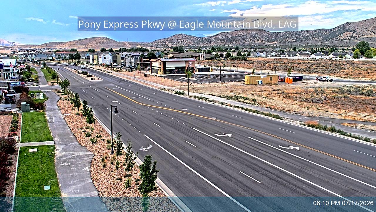 Pony Express Pkwy traffic camera, view south, Eagle Mountain, Utah