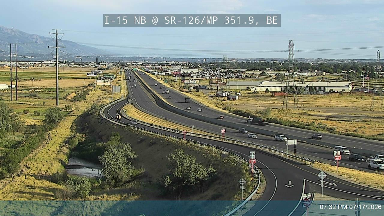 I-15 NB @ SR-126 / MP 351.9, BE traffic camera, Box Elder County