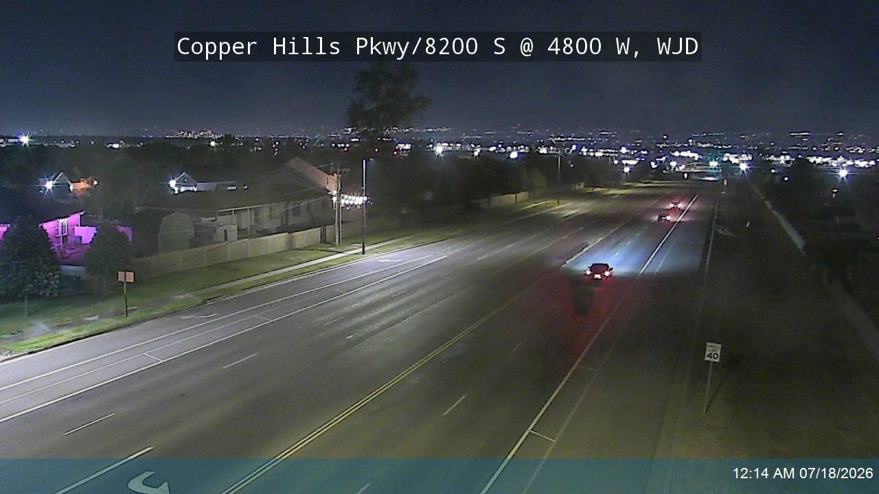 Copper Hills Pkwy traffic camera, view east, West Jordan, Utah