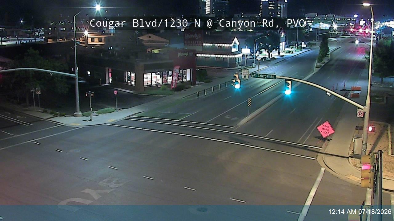Cougar Blvd traffic camera, view west, Provo, Utah