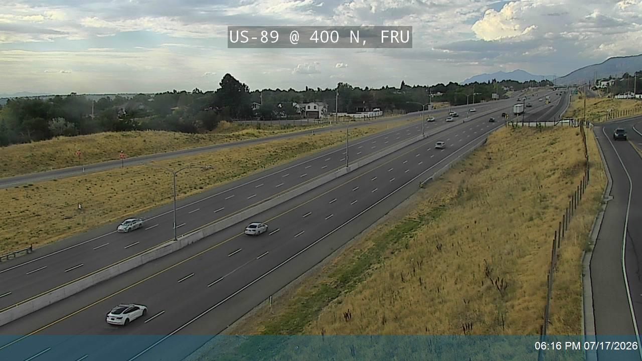US-89 traffic camera, view north, Fruit Heights, Utah