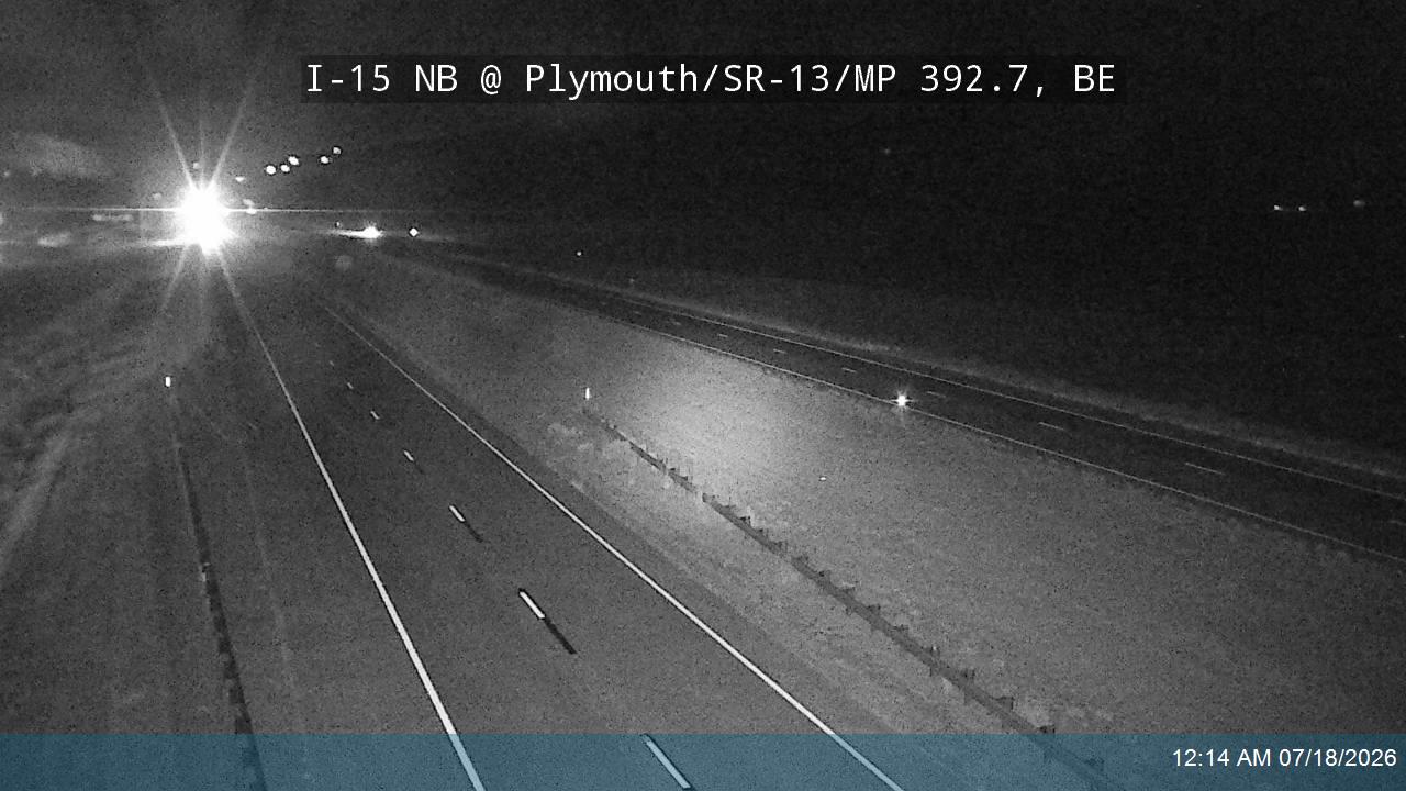 I-15 NB @ Plymouth / SR-13 / MP 392.7, BE traffic camera, Box Elder County