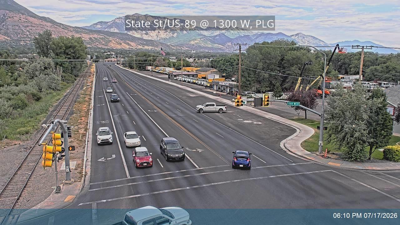 US-89 traffic camera, view west, Pleasant Grove, Utah