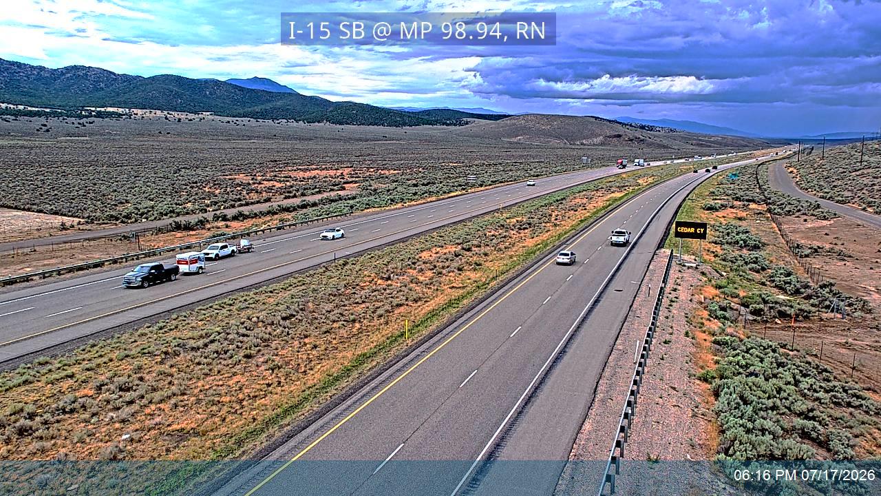 I-15 SB @ Milepost 98.94, RN traffic camera, Iron County