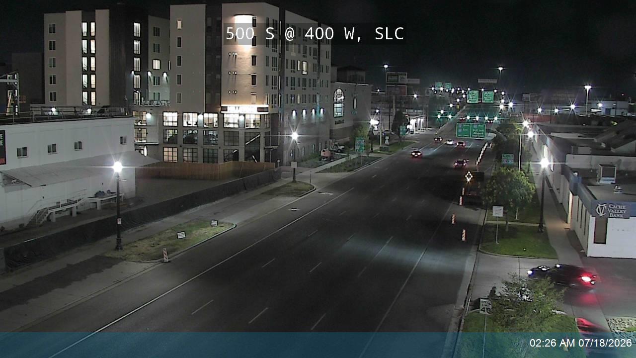 500 S traffic camera, view west, Salt Lake City, Utah