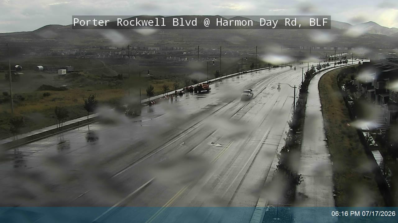 Porter Rockwell Blvd traffic camera, view south, Bluffdale, Utah