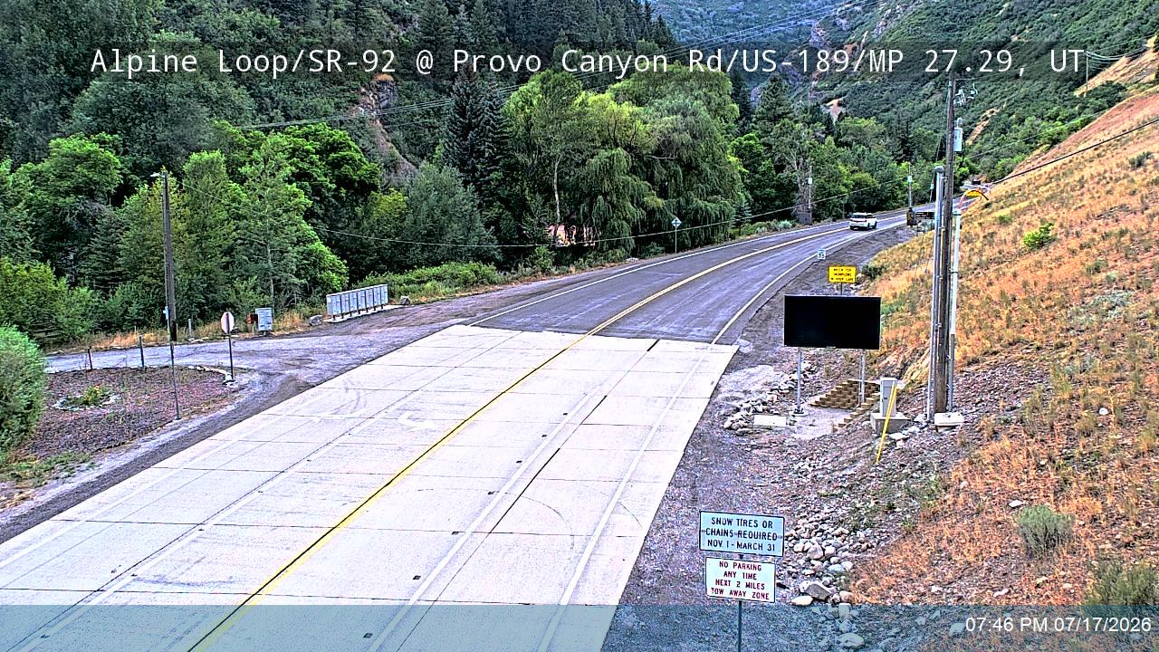 SR-92 @ Milepost 27.29, UT traffic camera, Utah County