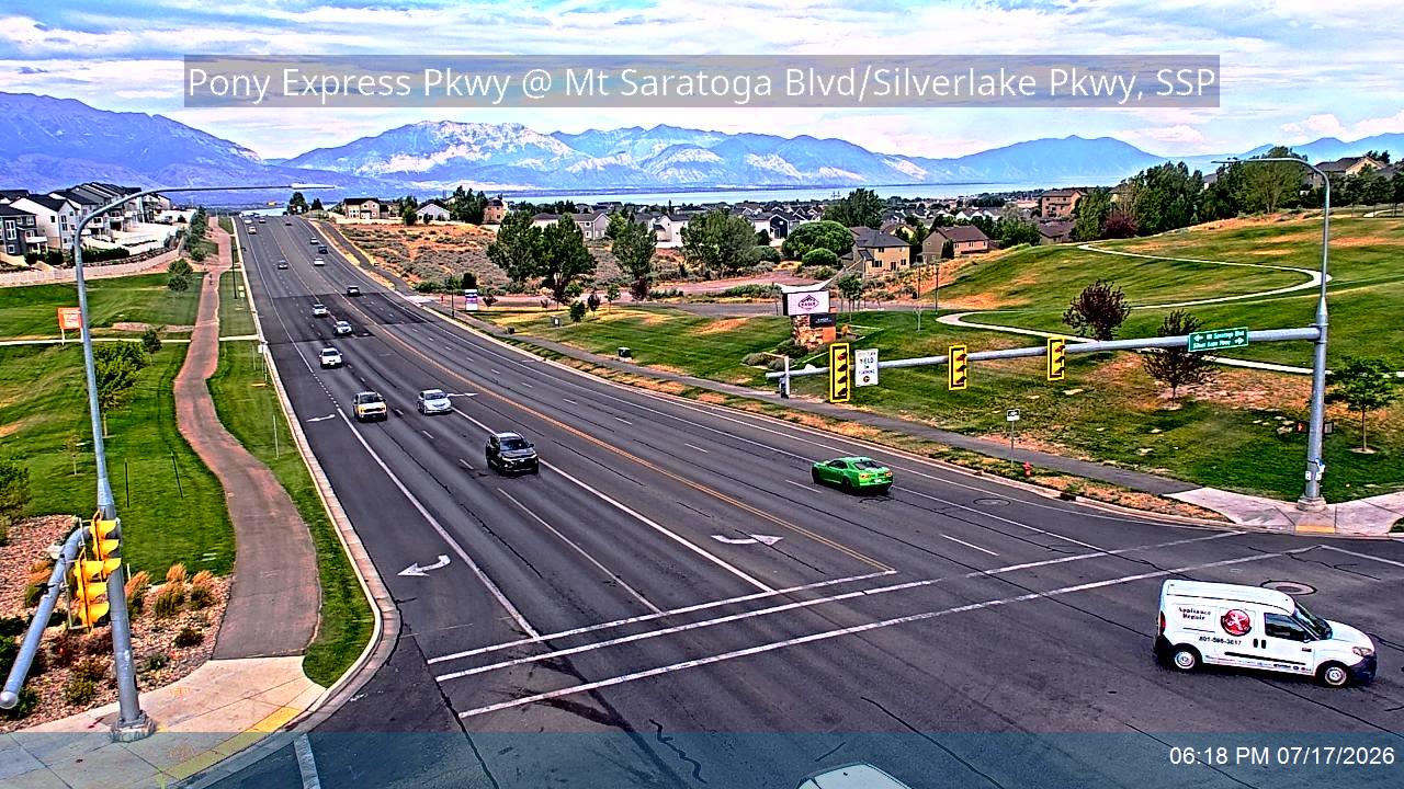 Pony Express Pkwy traffic camera, view south, Eagle Mountain, Utah