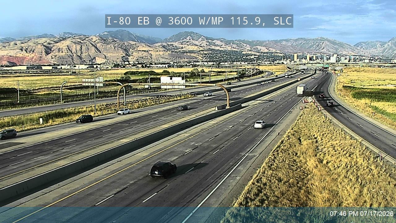 I-80 traffic camera, view east, Salt Lake City