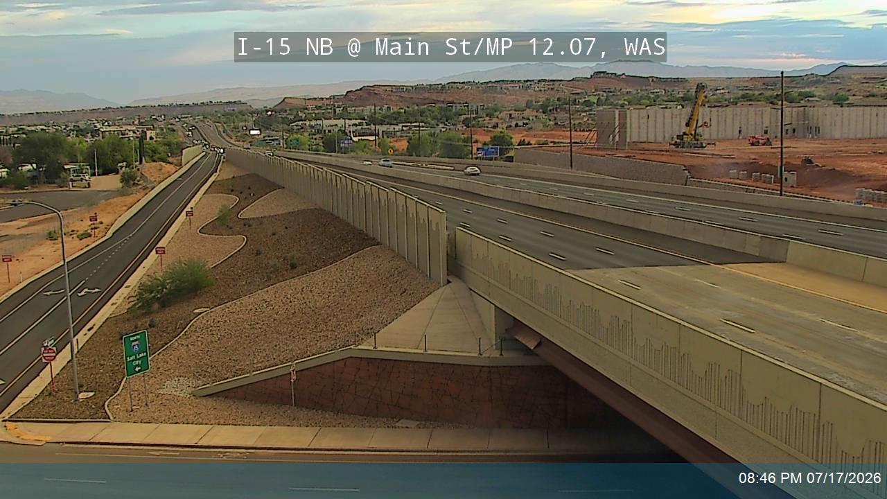 I-15 traffic camera, view north, Washington