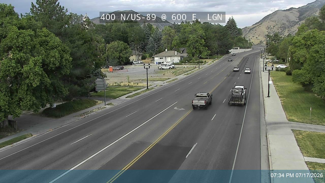 US-89 traffic camera, view east, Logan, Utah