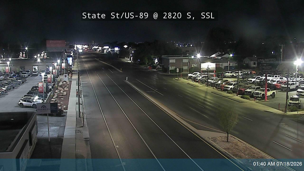 US-89 traffic camera, view north, South Salt Lake