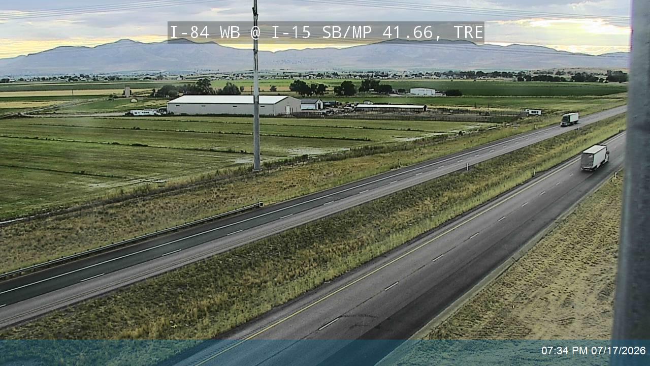 I-84 traffic camera, view west, Tremonton, Utah