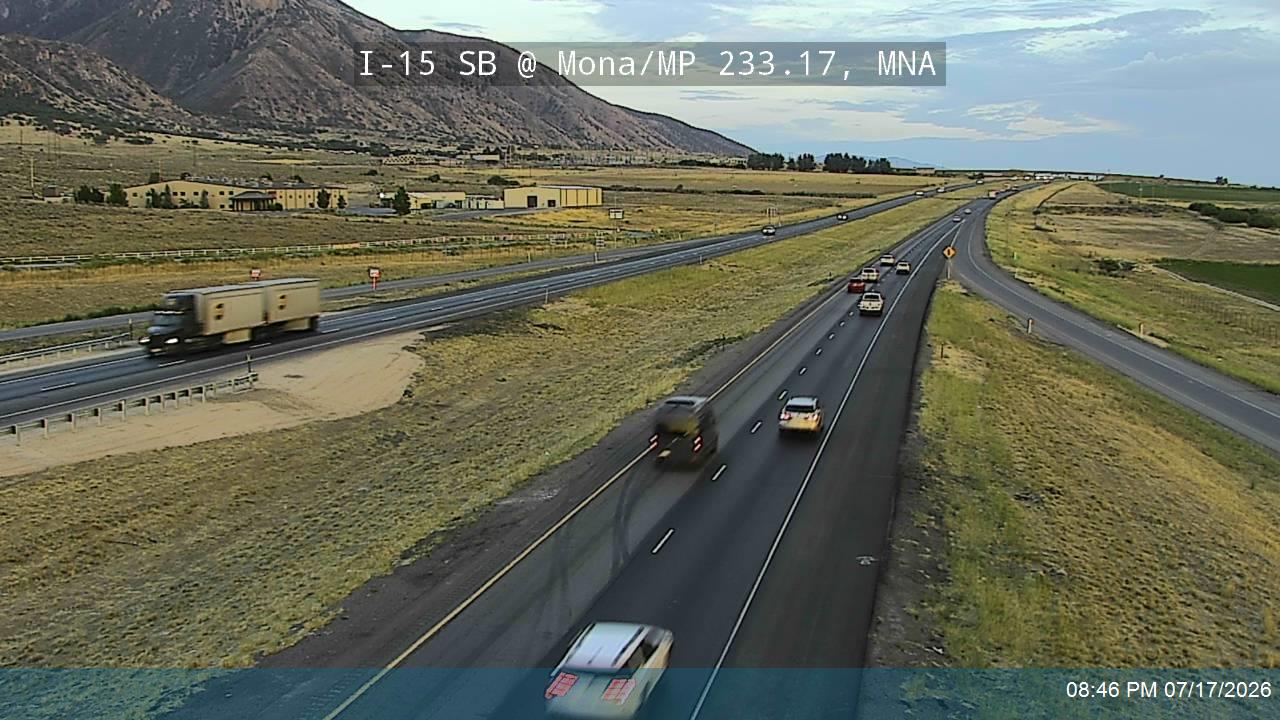 I-15 traffic camera, view south, Mona, Utah