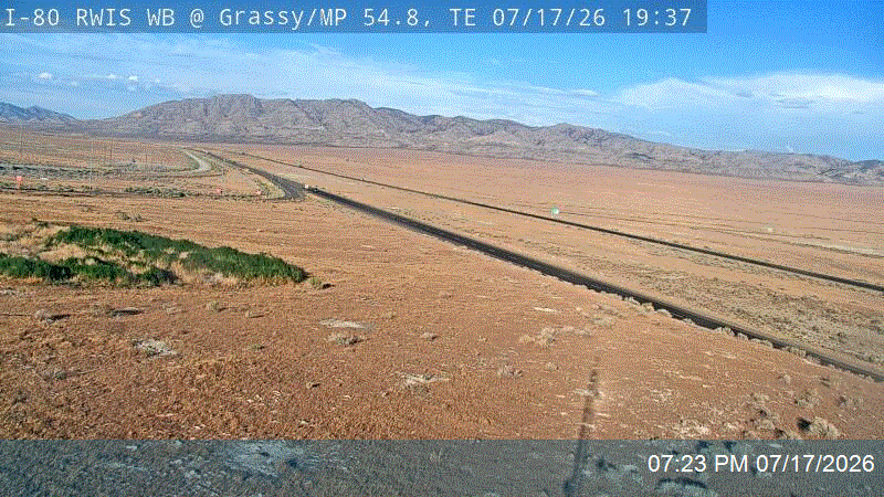 I-80 RWIS WB @ Grassy Knolls Rest Area / MP 54.8, TE traffic camera, Tooele County