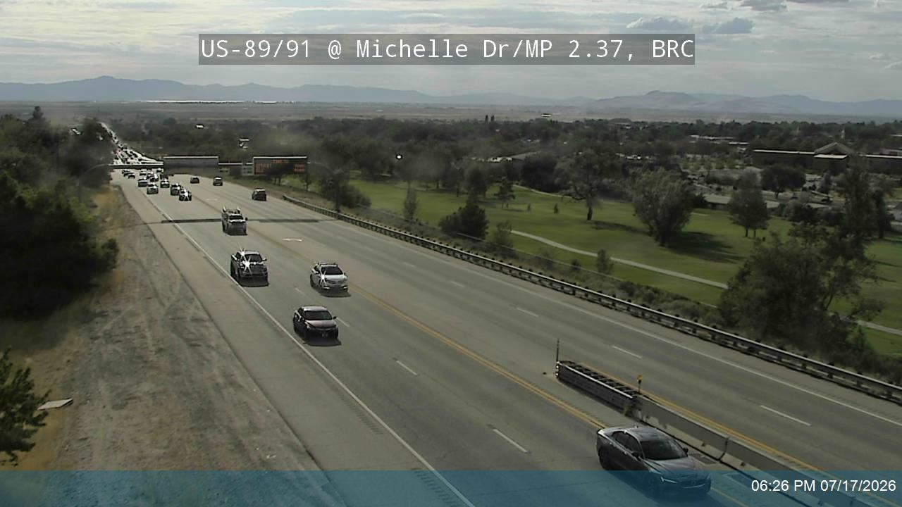 US-91 traffic camera, view west, Brigham City, Utah