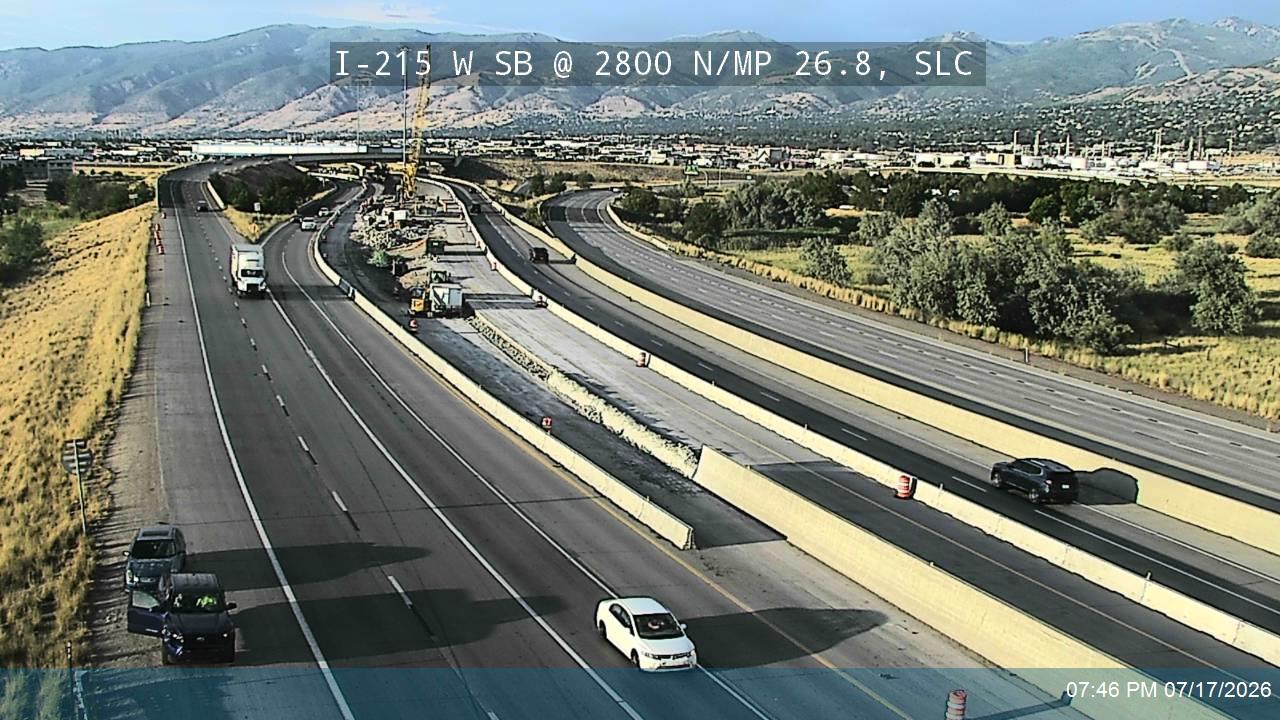 I-215 W traffic camera, view south, Salt Lake City, Utah