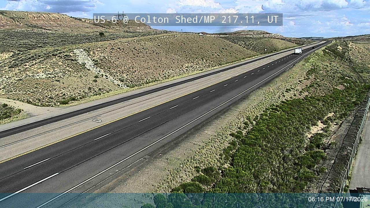 US-6 @ Colton Shed / MP 217.11, UT traffic camera, Utah County