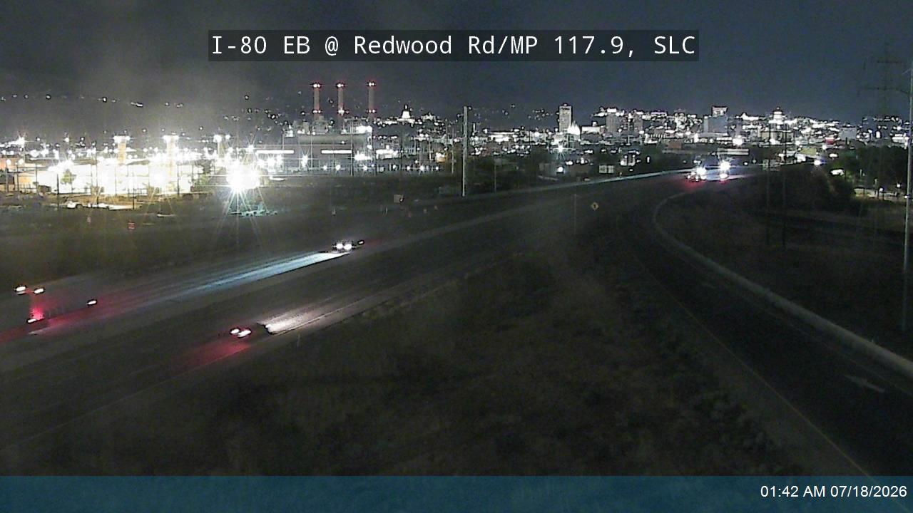 I-80 traffic camera, view east, Salt Lake City