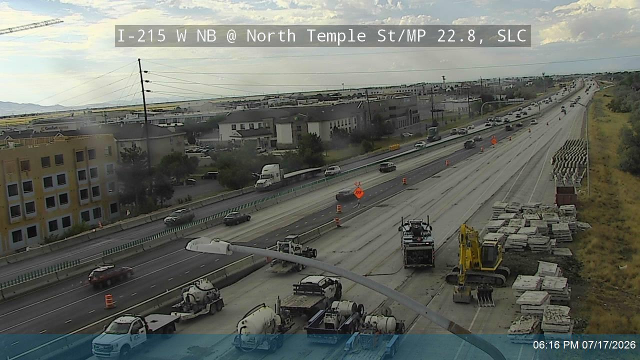 I-215 traffic camera, view north, Salt Lake City