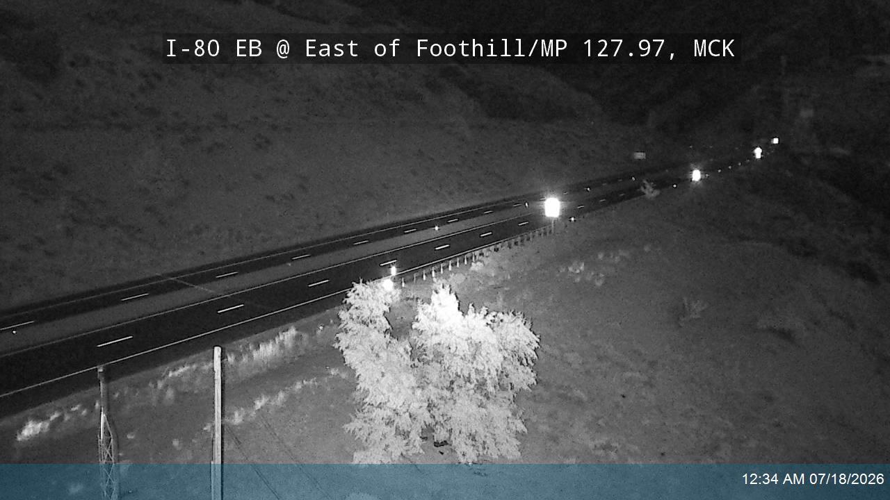 I-80 EB @ 3250 E / East of Foothill / MP 127.97, SL traffic camera, Salt Lake County