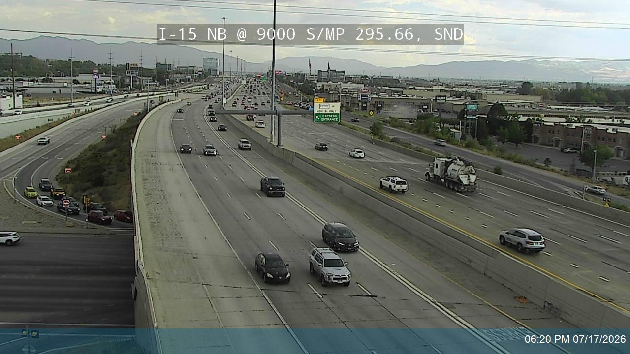 I-15 traffic camera, view north, Sandy