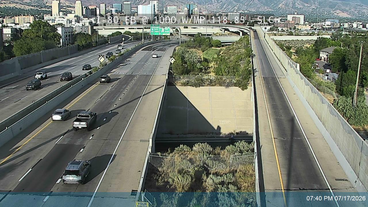 I-80 traffic camera, view east, Salt Lake City