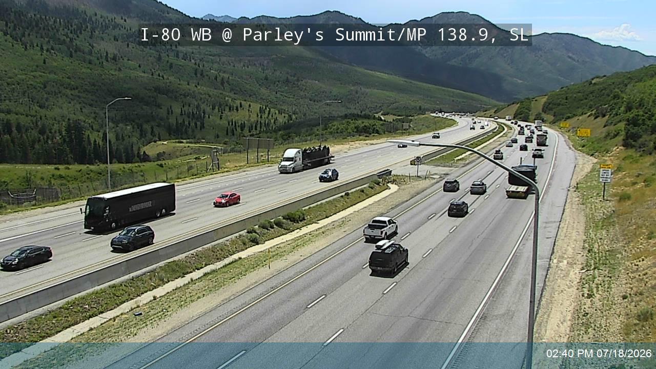 I-80 WB @ Parleys Summit / MP 138.9, SL traffic camera, Salt Lake County