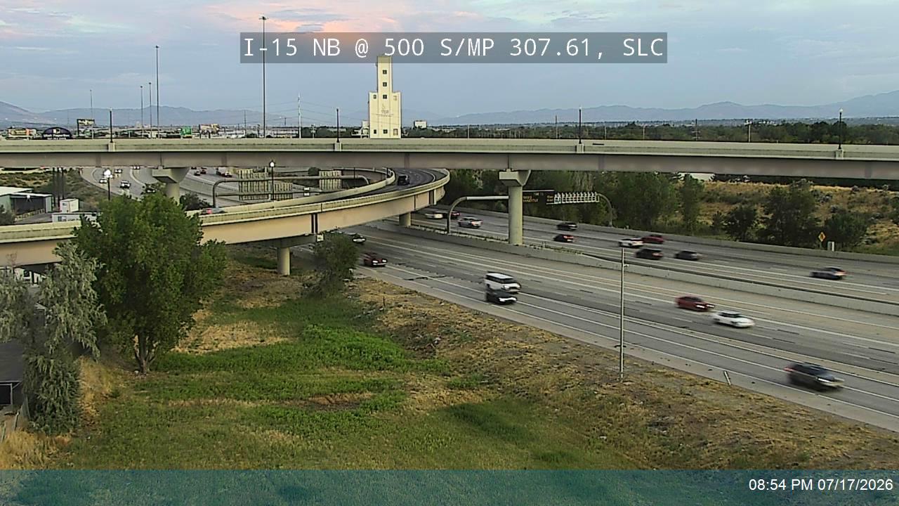 I-15 traffic camera, view north, Salt Lake City