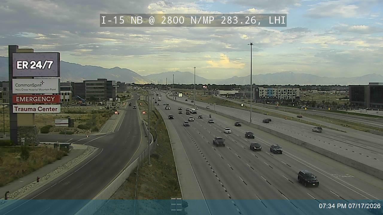I-15 traffic camera, view north, Lehi