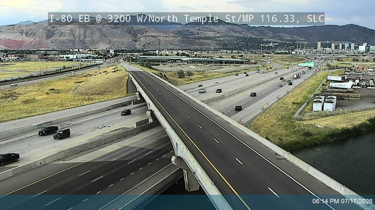 I-80 traffic camera, view east, Salt Lake City