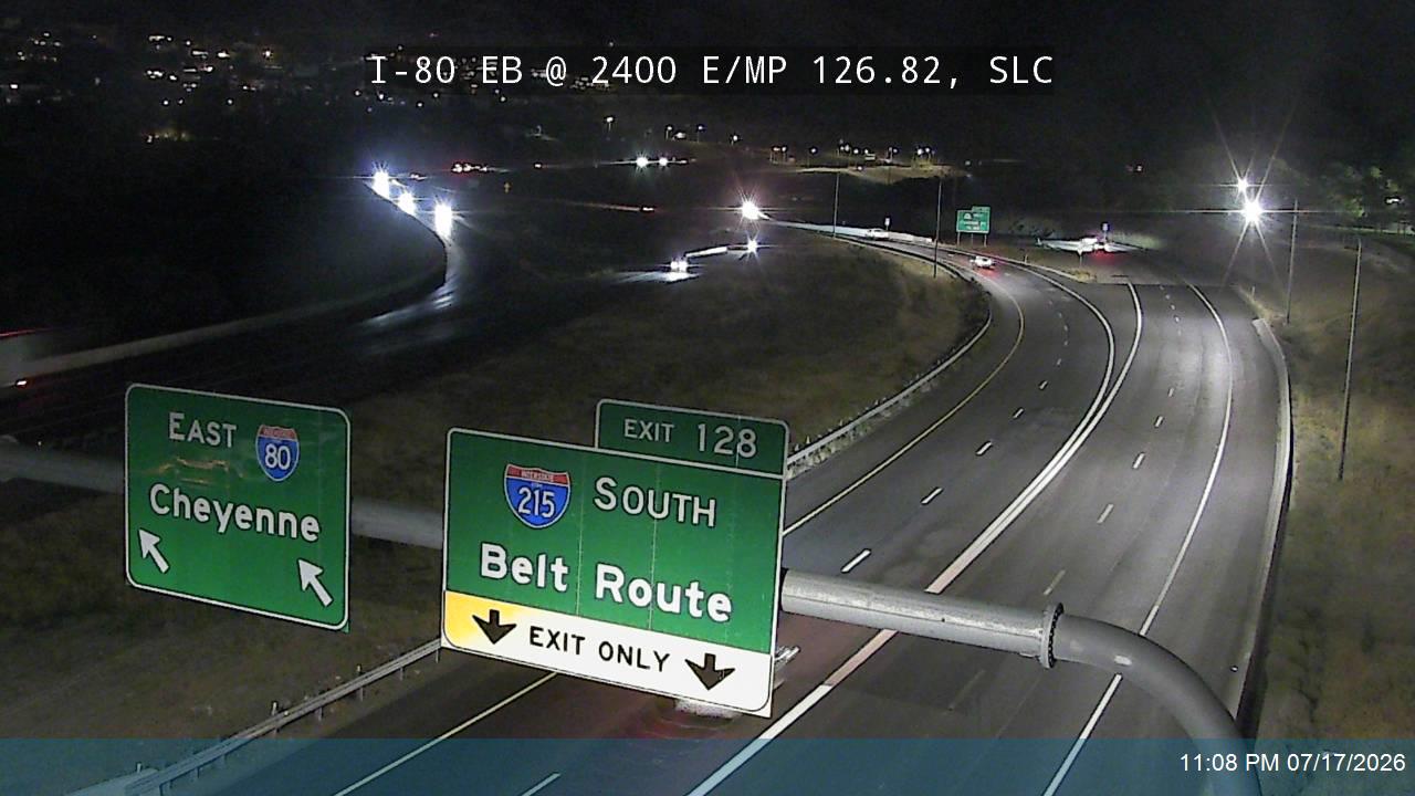 I-80 traffic camera, view east, Salt Lake City
